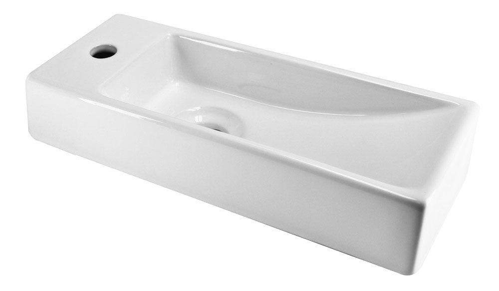 Eautrim mini fontein links 38 x 14 x 8 cm keramiek glans wit
