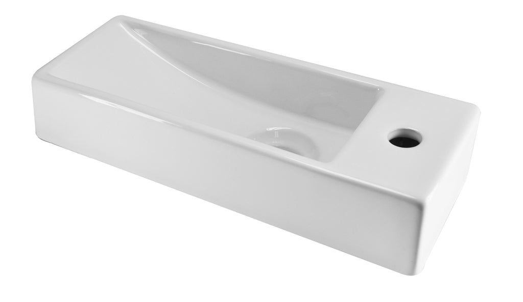 Eautrim mini fontein rechts 38 x 14 x 8 cm keramiek glans wit