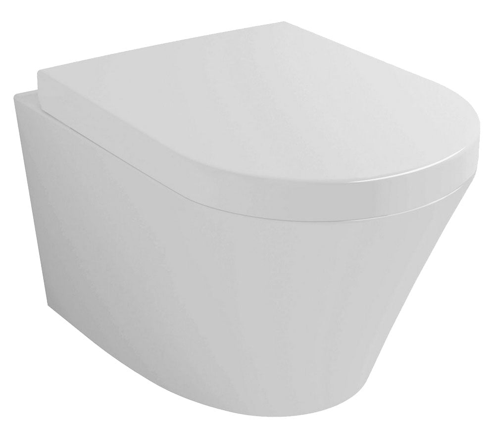 Eauvesta wandcloset met vesta toiletzitting softclose en quick release glans wit