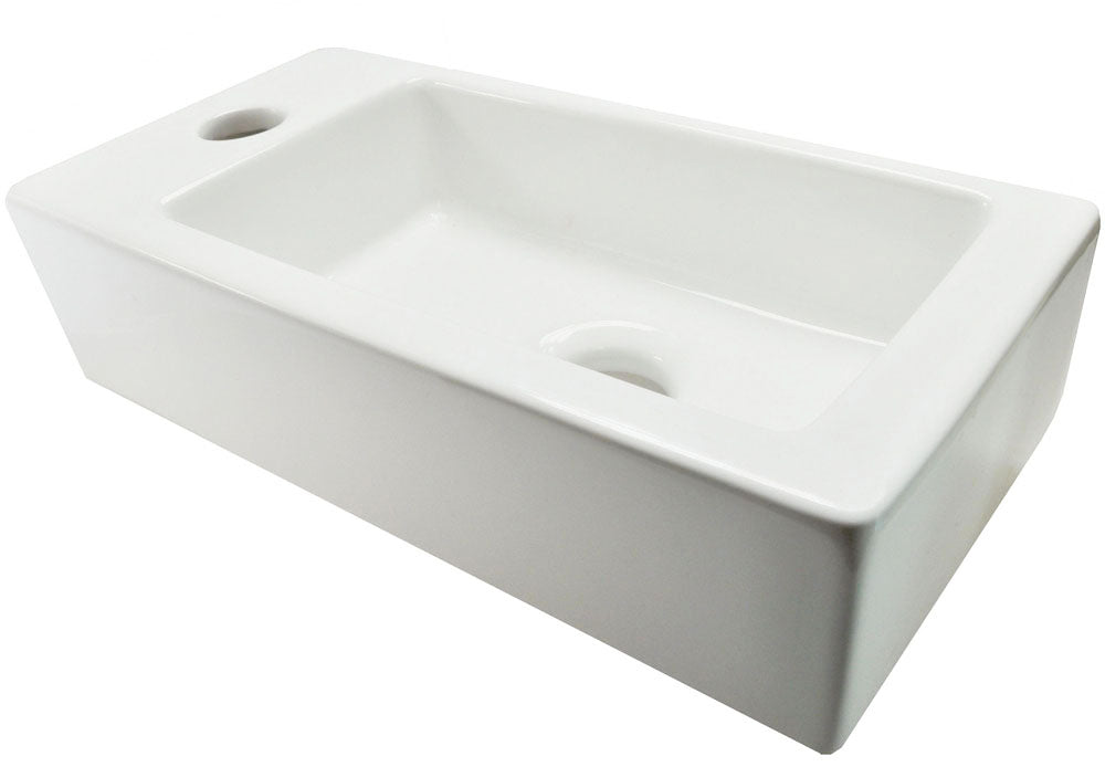 Eaurhea s mini fontein links 36,5 x 18 x 9 cm keramiek glans wit