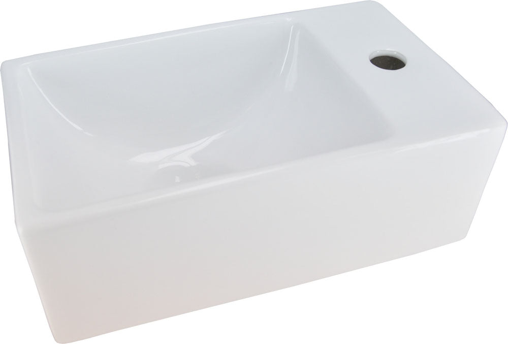 Eaurhea xxs fontein rechts 30,5 x 18 x 11 cm keramiek glans wit