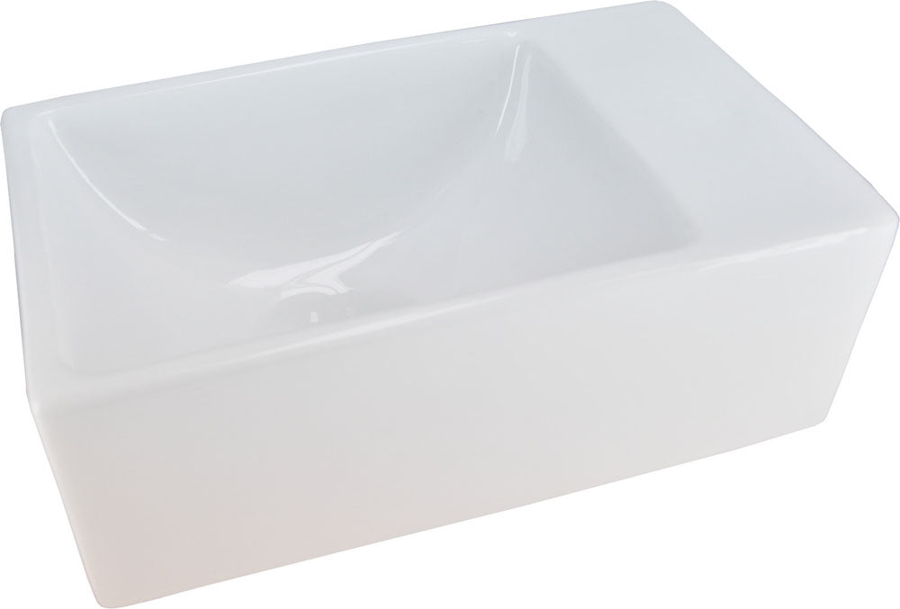 Eaurhea xxs fontein zonder kraangat rechts 30,5 x 18 x 11 cm keramiek glans wit