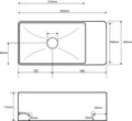 Eaurhea xxs fontein zonder kraangat rechts 30,5 x 18 x 11 cm keramiek glans wit
