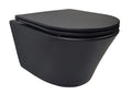 Eauvesta wandcloset rimless met flatline toiletzitting softclose en quick release mat zwart