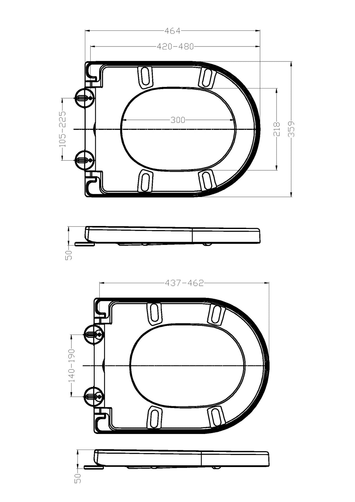 Eauvesta toiletzitting softclose en quick release mat wit