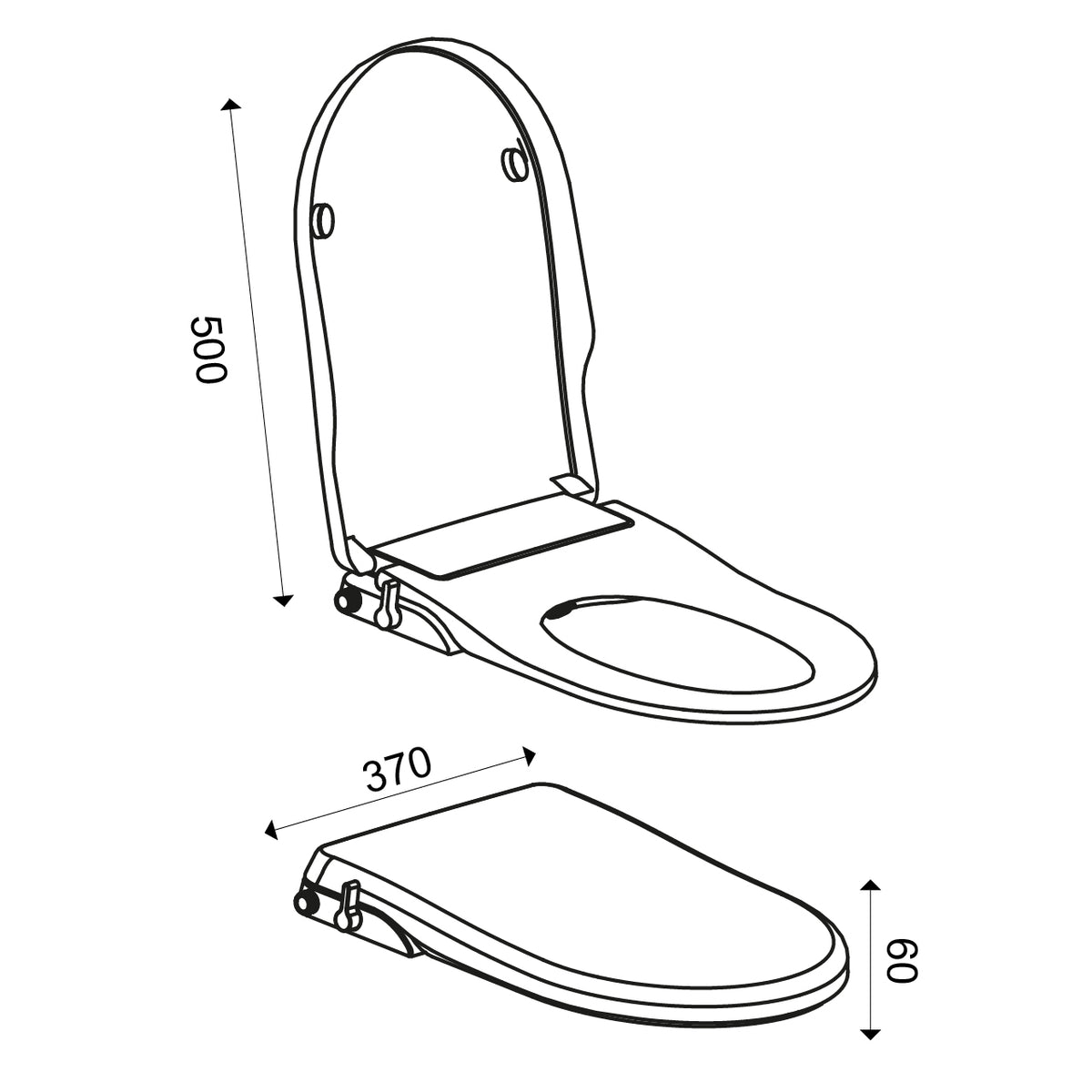 Eauluxiseat toiletzitting softclose met bidet functie glans wit