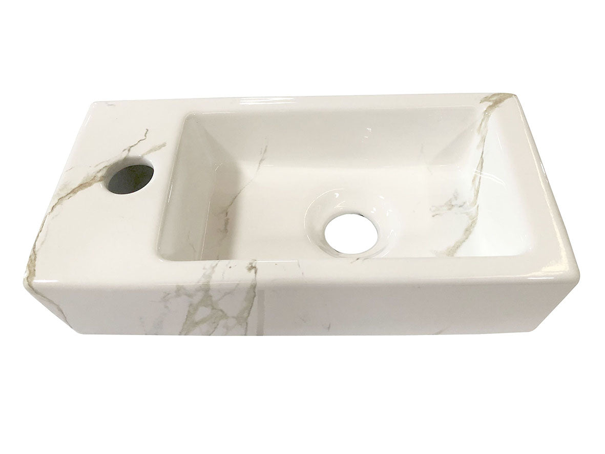 Eaurhea s mini fontein links 36,5 x 18 x 9 cm keramiek carrara