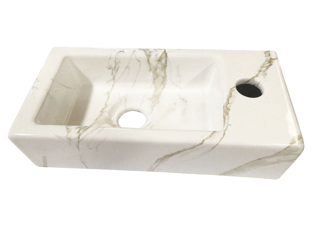 Eaurhea s mini fontein rechts 36,5 x 18 x 9 cm keramiek carrara