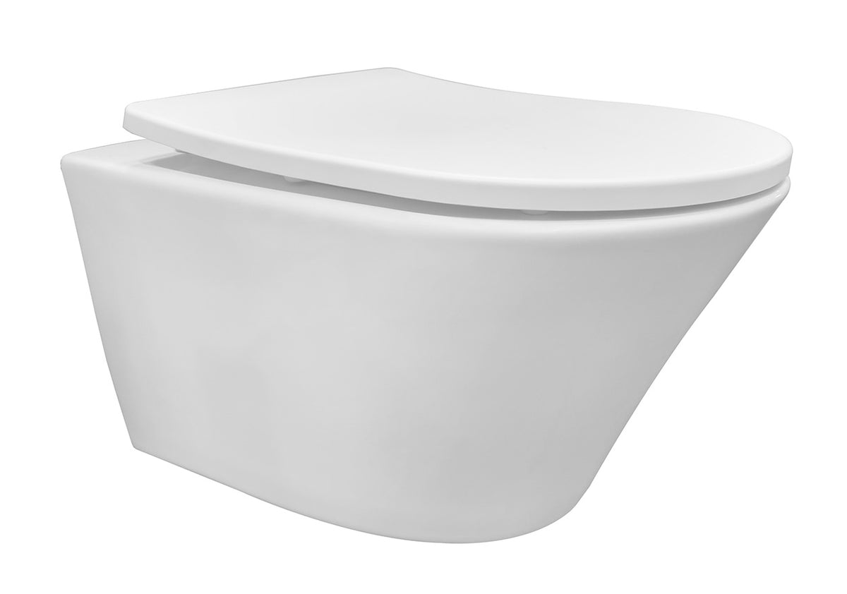 Eauvesta wandcloset rimless met shade slim toiletzitting softclose en quick release mat wit