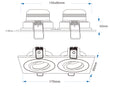 Eauspotz inbouwspot dubbel dimbaar ip65 mat wit