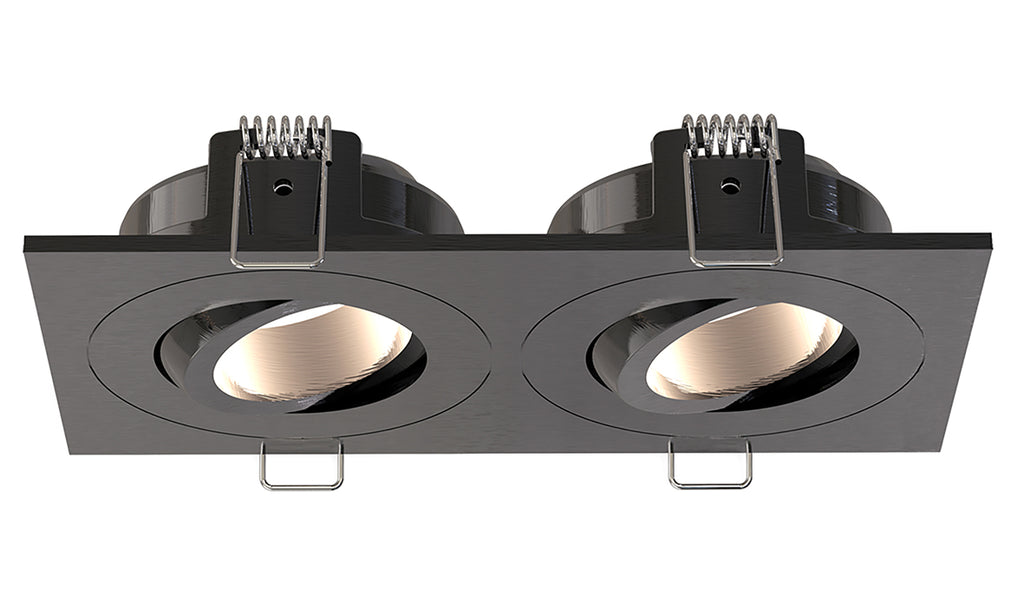 Eauspotz inbouwspot dubbel dimbaar ip65 gunmetal
