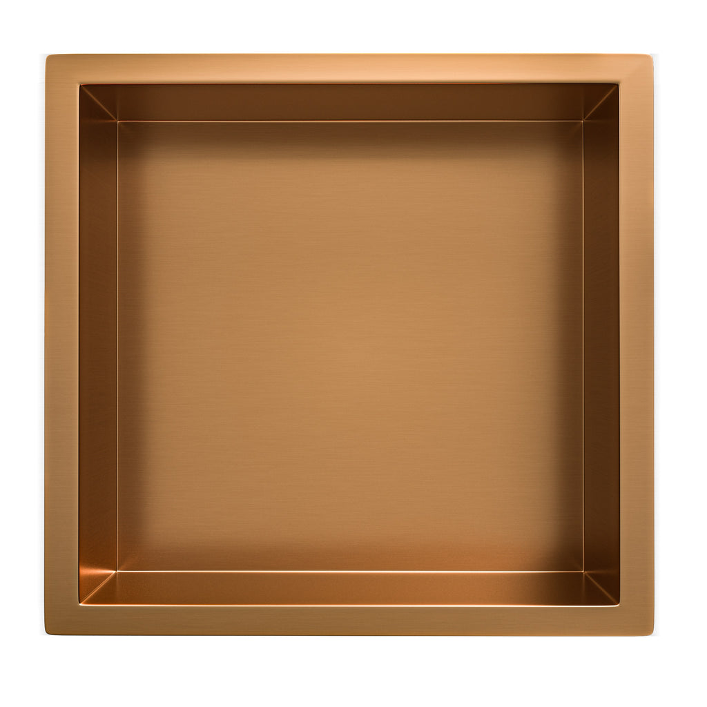 Eaudemis inbouwnis 30 x 30 x 7 cm geborsteld brons koper PVD