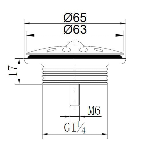 Eaukorv open afvoerplug rooster 5/4" geborsteld messing PVD
