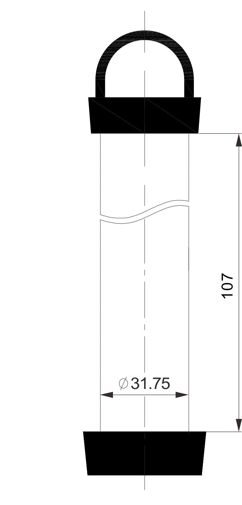 Eauafvoerstop 100 x 32 mm chroom