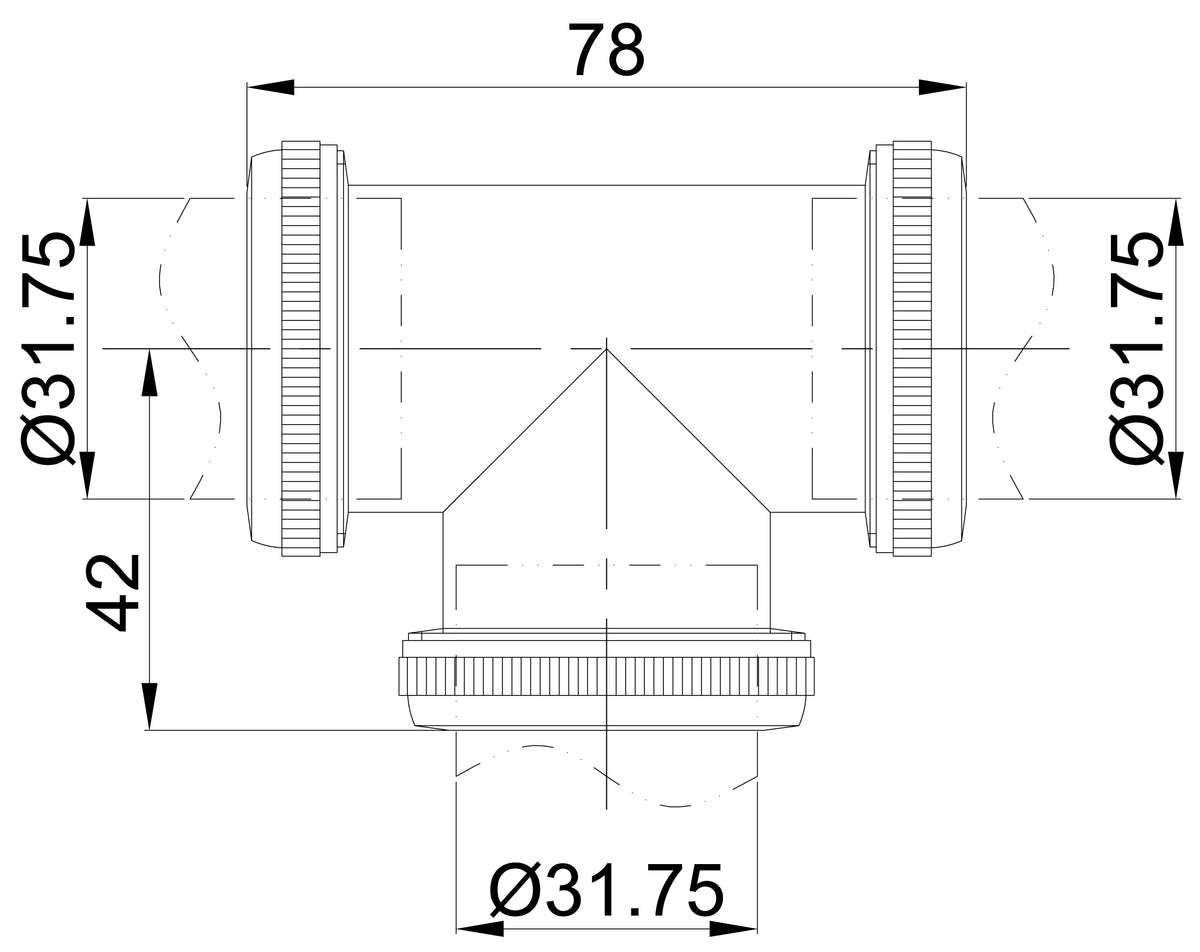 EauuniMatch buisverbinder T-stuk 32 mm chroom