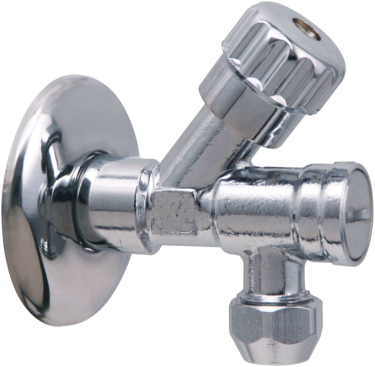 Eauluxor hoekstopkraan met filter 1/2" x 3/8" of knel 10 mm chroom