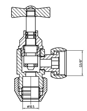 Eauhoekstopkraan 3210 3/8x10mm chroom
