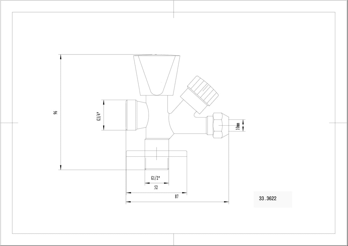 Eaucombinatie kraantje 1/2" x 3/4" x 10 mm chroom