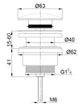 Eauunimatch clickwaste afvoerplug 5/4" chroom