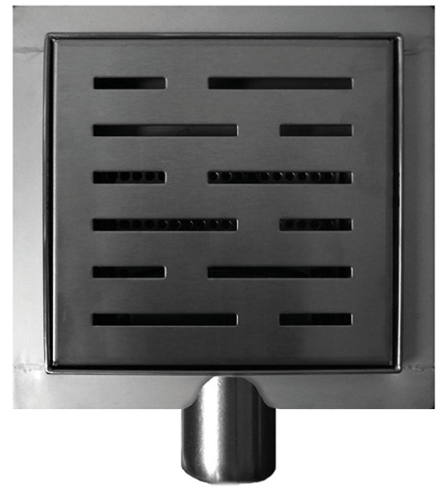 Eau3e generatie doucheput met flens en zijuitlaat 15 x 15 cm RVS