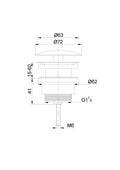 Eauunimatch open afvoerplug 5/4''chroom