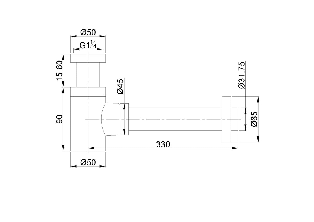 Eauunimatch fonteinsifon 5/4" x 32 mm mat wit