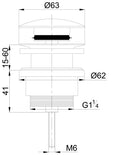 Eauunimatch clickwaste afvoerplug 5/4" mat wit