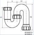 Bad'eau 5225 s-sifon klem 40x40