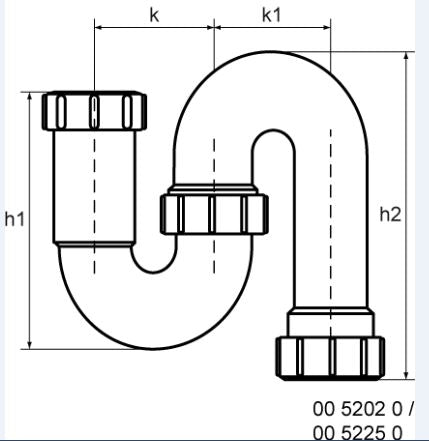 Bad'eau 5225 s-sifon klem 40x40