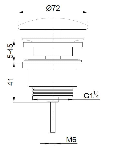 Eauunimatch open afvoerplug 5/4'' geborsteld messing pvd