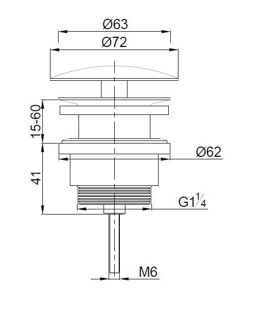 Eauunimatch open afvoerplug 5/4''glans wit