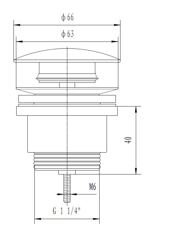 Eaueco clickwaste afvoerplug 5/4" chroom