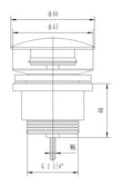 Eaueco clickwaste afvoerplug 5/4" chroom