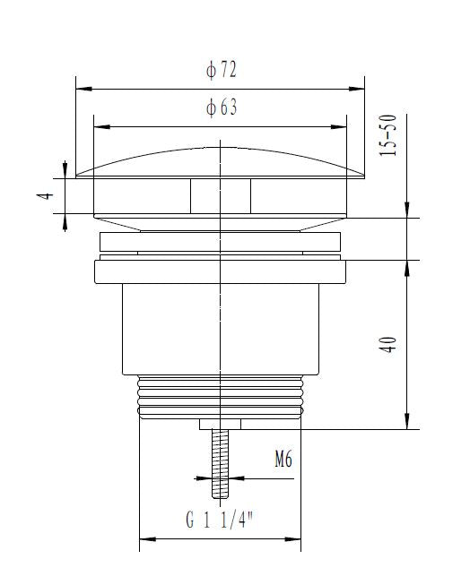 Eaueco open afvoerplug 5/4" chroom