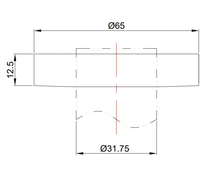 Eauunimatch sifon rozet 32 mm x 65 mm geborsteld messing pvd