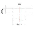 Eauunimatch sifon rozet 32 mm x 65 mm geborsteld messing pvd