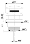 EauuniMatch clickwaste afvoerplug 5/4" gunmetal