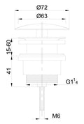 Eauunimatch open afvoerplug 5/4'' gunmetal