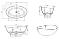 Eauwaive vrijstaand ligbad 160 x 95 cm solid surface mat wit