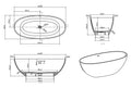 Eauchiek vrijstaand ligbad 165 x 75 cm solid surface mat wit