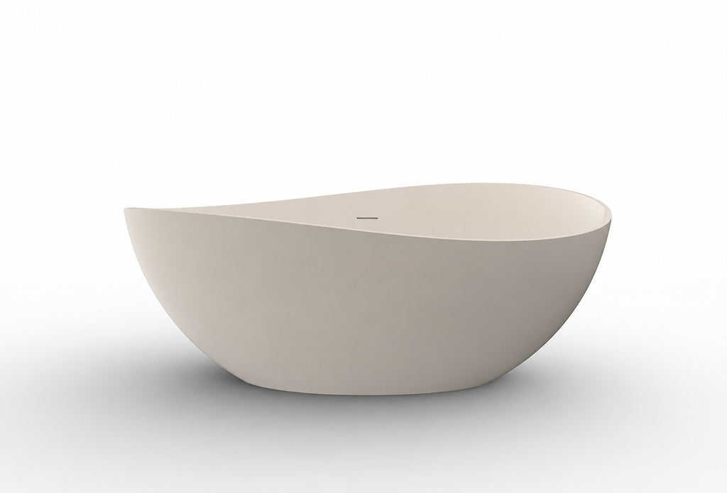 Eauwaive vrijstaand ligbad 160 x 95 cm solid surface beige
