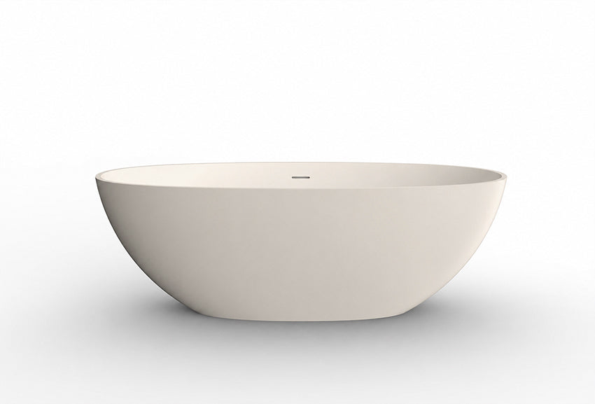 Eauchiek vrijstaand ligbad 165 x 75 cm solid surface beige