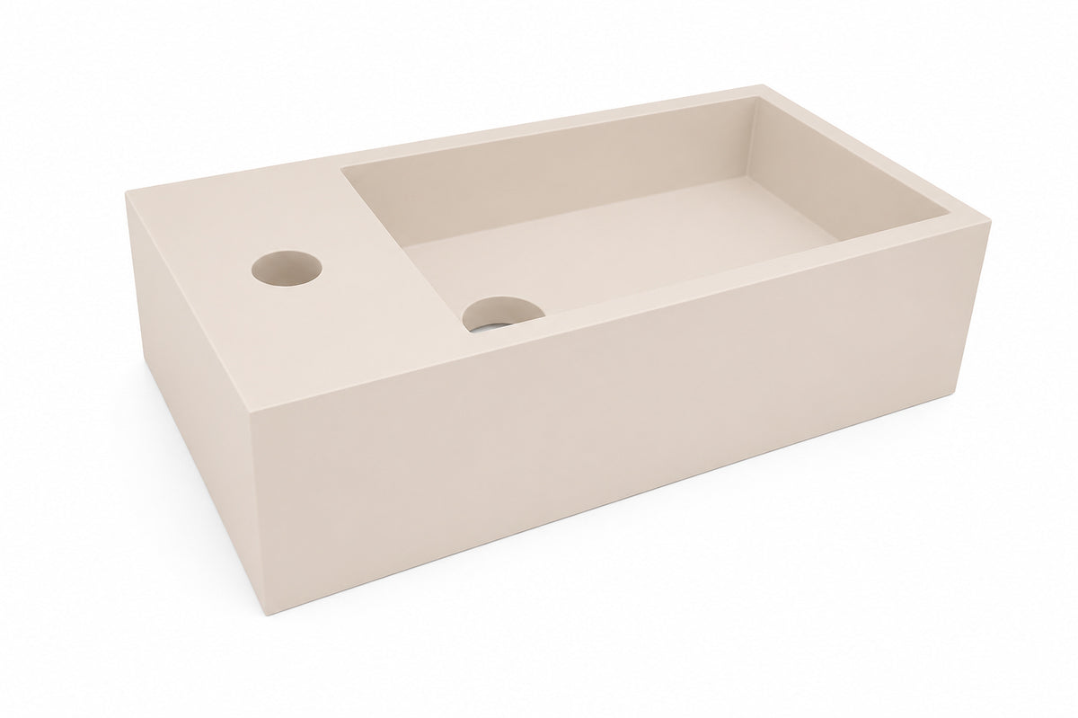 Eaulotte fontein links 40 x 22 x 10 cm solid surface beige