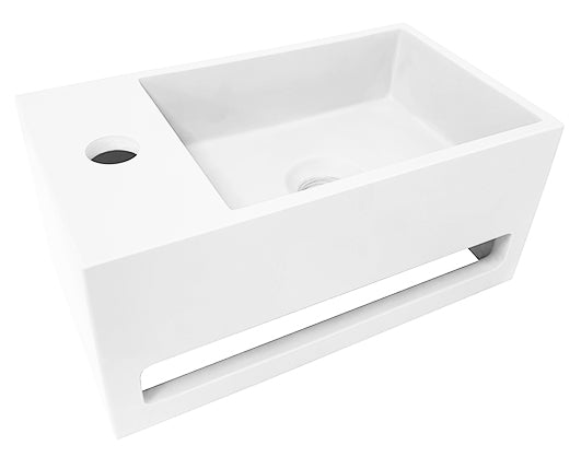 Eaujulia fontein links 35 x 20 x 16 cm solid surface mat wit