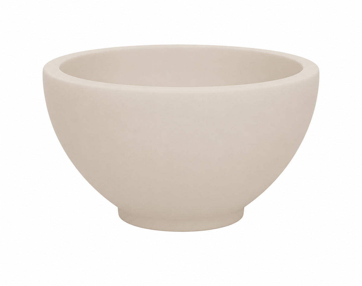 Eautessa waskom rond 20 x 11 cm solid surface beige
