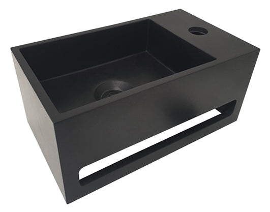 Eaujulia fontein rechts 35 x 20 x 16 cm solid surface mat zwart