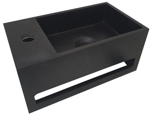 Eaujulia fontein links 35 x 20 x 16 cm solid surface mat zwart