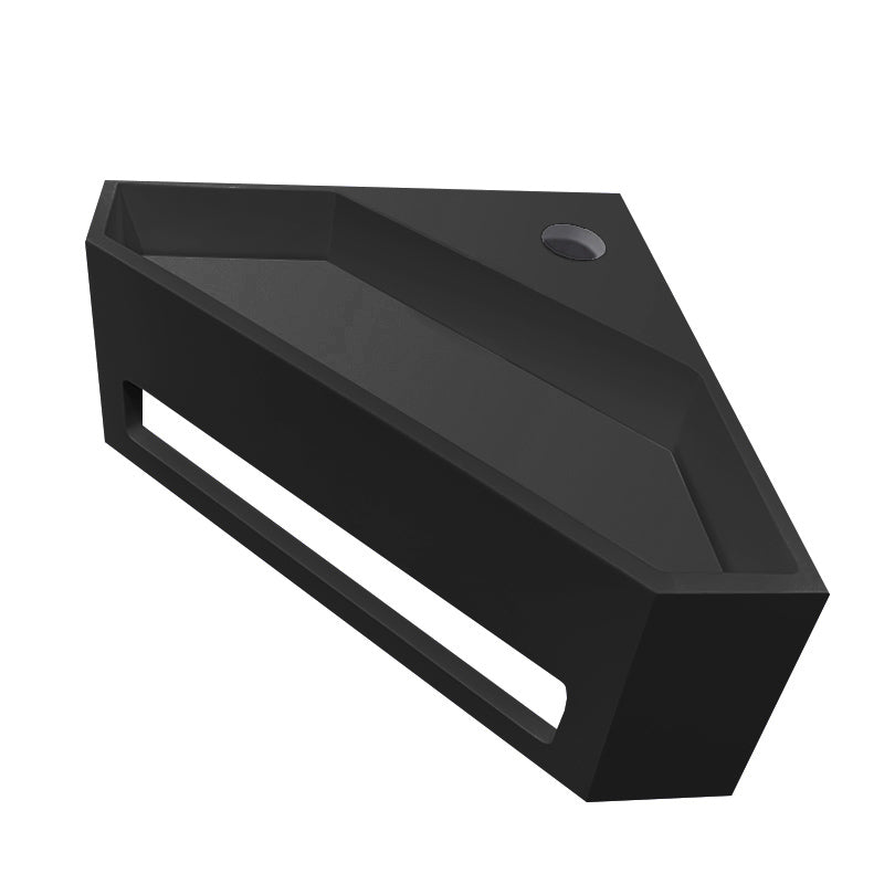 Eaujulia hoekfontein 35 x 35 x 16 cm solid surface mat zwart