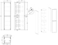 Eaunovira kolomkast afgeronde hoeken 160 x 40 x 35 cm mat zand