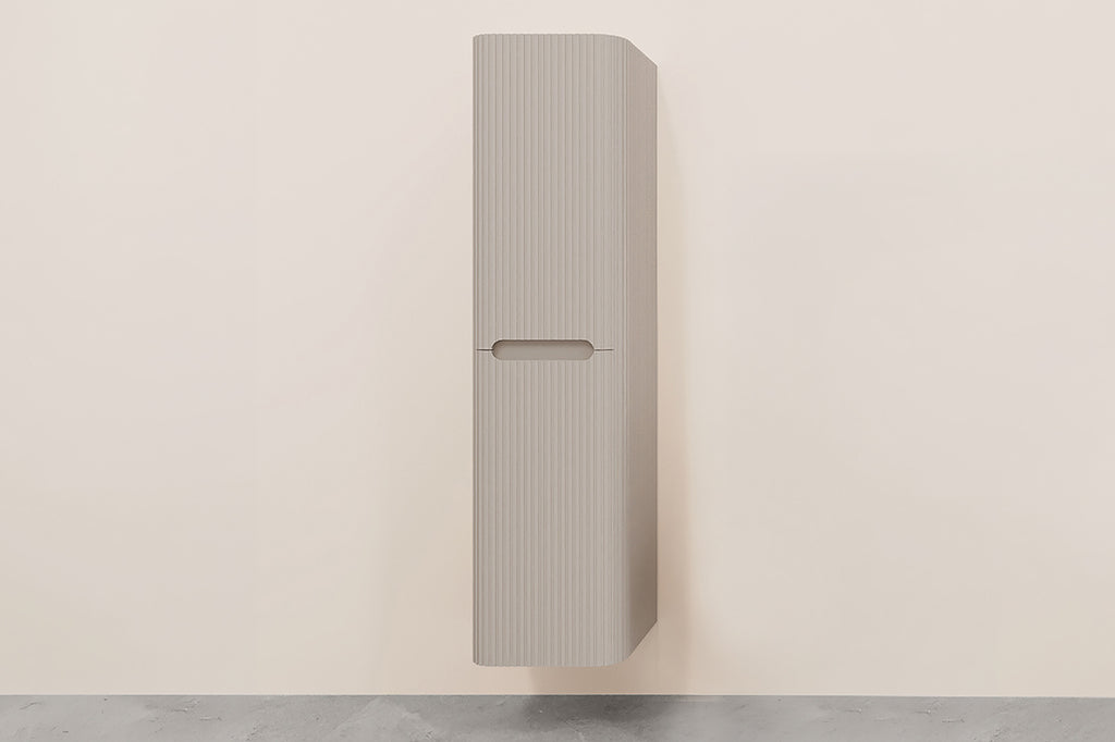 Eausulora kolomkast afgeronde hoeken geribbeld 160 x 40 x 35 cm mat beige